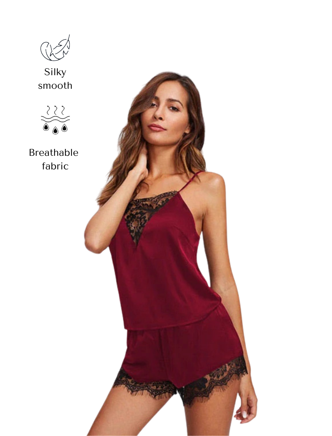 COMFIDELLE® Lace Silky Pajama Set