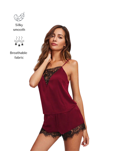 COMFIDELLE® Lace Silky Pajama Set