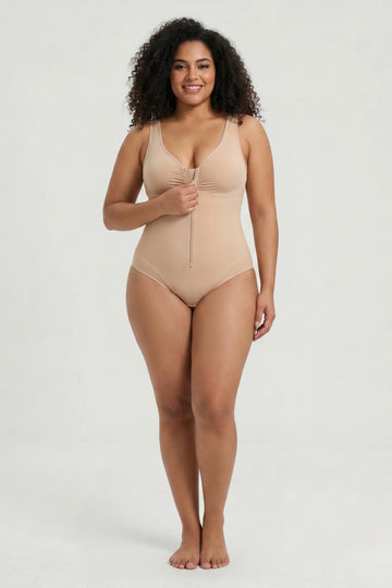 TESS Frontzip Brief Seamless Bodysuit